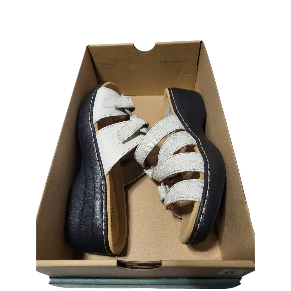 Clarks Women's Merliah Karli Sandal - White, Size 6 (EU 36.5), Leather & Comfort - Picture 6 of 15